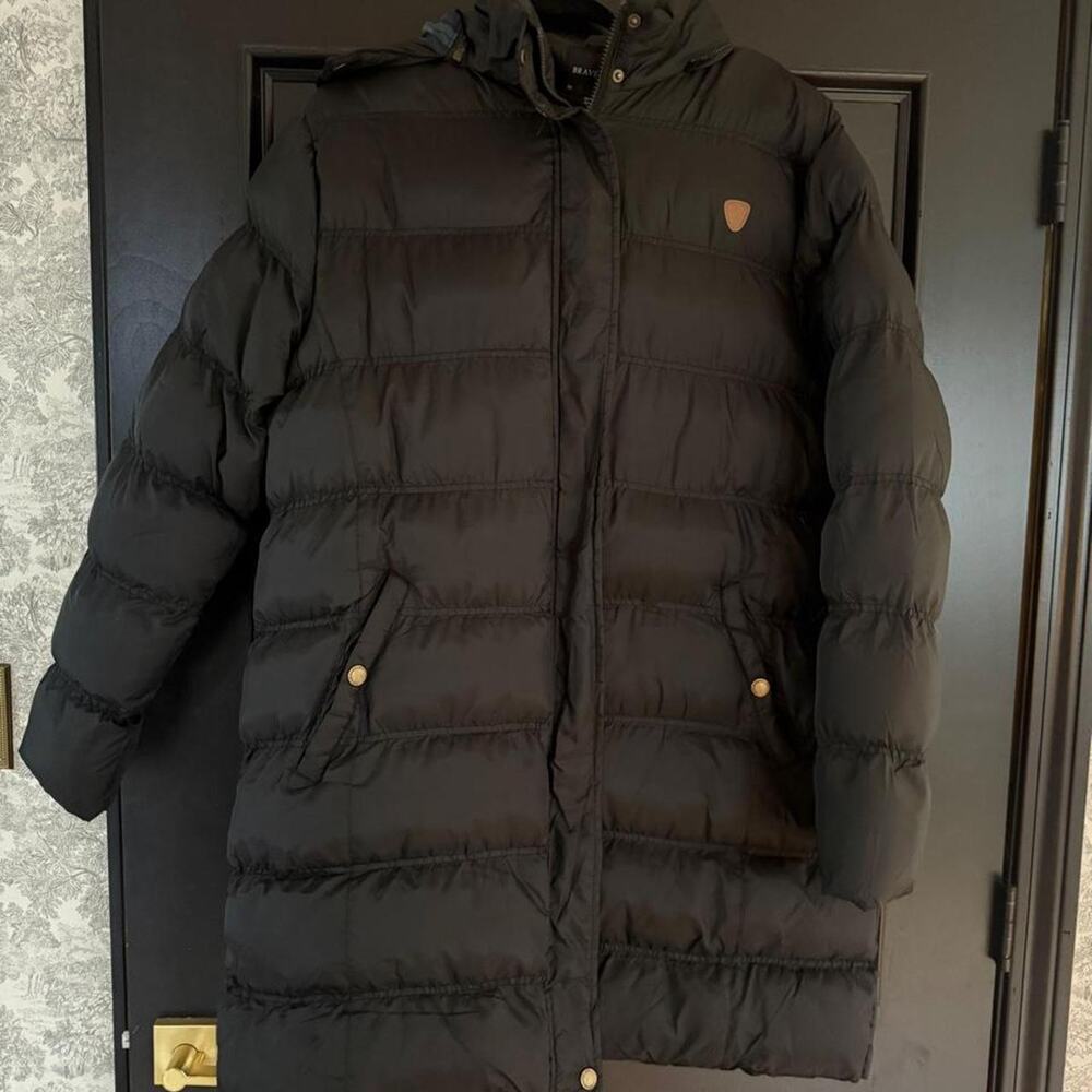Brave soul black longline puffer